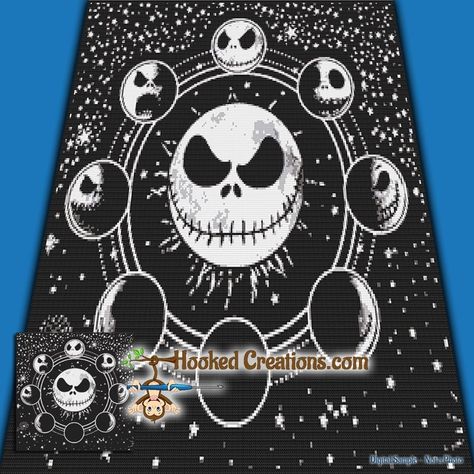 Cool Crochet Blanket, Single Crochet Square, Graphghan Crochet, Unique Crochet Blanket, Crochet Skull Patterns, Graph Patterns, Crochet Skull, Crochet Blanket Designs, Halloween Crochet Patterns