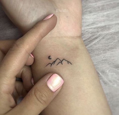 Small Tattoos With Meaning, Small Wrist Tattoos, Wrist Tattoos For Women, Mountain Tattoo, 1 Tattoo, Dainty Tattoos, Subtle Tattoos, Small Tattoo Designs, Little Tattoos