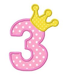 Crown 3 Applique - 3 Sizes! | What's New | Machine Embroidery Designs | SWAKembroidery.com Dollar Applique Princess Crown, Number 3, Machine Embroidery Designs, Machine Embroidery, Embroidery Designs, Happy Birthday, Crown, Embroidery, Birthday