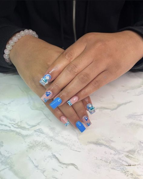 Teal Nails, Blue Acrylic Nails, Short Square Acrylic Nails, Acrylic Nails Coffin Short, Acrylic Nails Coffin, Square Acrylic Nails, How To Do Nails, Coffin Nails, Short Nails