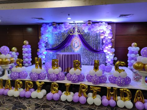 Birthday balloon decorations Balloon Decoration For Stage, Birthday Decorations Stage, 1st Birthday Stage Decorations Girl, First Birthday Stage Decorations, Birthday Hall Decorations, Birthday Stage Decoration, First Birthday Decorations Girl, First Birthday Decorations Boy, Bday Decoration