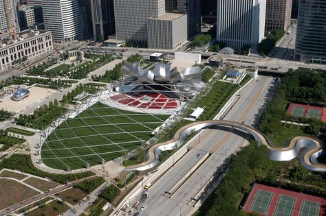 green roof chicago The Worlds Largest Green Roof: Millennium Park in Chicago Millenium Park Chicago, Millennium Park Chicago, Millenium Park, Visit Chicago, Chicago Hotels, Millennium Park, Grant Park, House Sketch, Frank Gehry