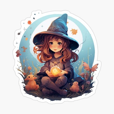 The cute little witch is now available on stickers, t-shirts, iphonecase, and more! Order your stickers now starting at only $1.42 Tags- cute, witch, little id, magical, fantasy, illuminating, cosmos, joy, delight, sweetness Witch Cute Drawing, Cute Witch Illustration, Cute Witches, Witch Stickers, Witch School, Witch Drawing, Cute Cat Illustration, Cute Witch, Wiccan Witch