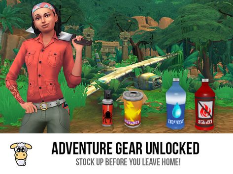 Unlocks everything you need to stock up for your jungle adventure! Includes 11 items. Sims 4 Jungle Adventure, Sims 3 Worlds, Sims 4 Studio, Sims 4 Bedroom, Sims 4 Gameplay, Sims Games, Jungle Adventure, Sims Four, The Sims 3