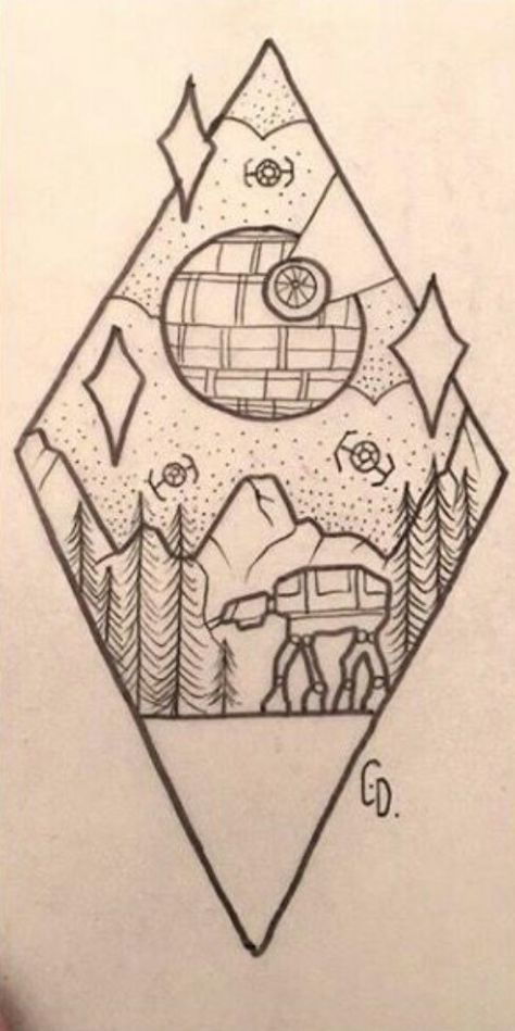 Beginner Tattoos, Star Wars Drawings, Star Wars Tattoo, Star Tattoos, S Tattoo, Skin Art, Tattoo Stencils, Mini Tattoos, Star Wars Art