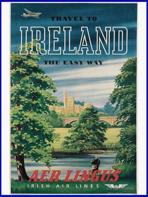 Las Vegas Travel Poster, Travel To Ireland, Travel Theme Decor, Poster Art Deco, Aer Lingus, Vintage Airline Posters, Aviation Posters, Art Deco Poster, Deco Poster