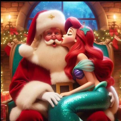 Ariel Christmas, Disney Merry Christmas, Disney Princess Ariel, Disney Artwork, Princess Ariel, Disney Christmas, Little Mermaid, The Little Mermaid, Ariel