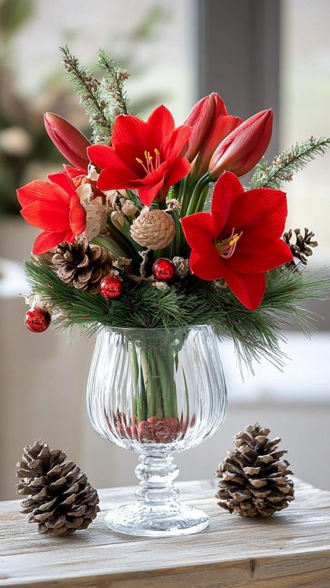 15 New Winter Floral Arrangements For Stunning Centerpieces Christmas Bouquet Centerpiece, Rustic Christmas Flower Arrangements, Winter Floral Arrangements Home, Floral Arrangements Diy Centerpieces, Christmas Floral Centerpieces, Winter Centerpieces For Table, Birch Centerpieces, Winter Tree Decorations, Winter Floral Arrangements