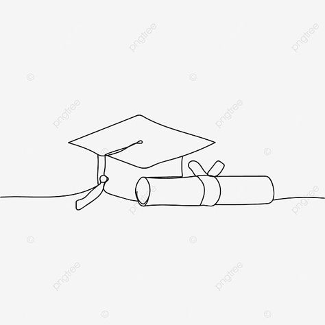 Graduation Line Drawing, Certificate Drawing, Graduation Drawing Ideas, University Drawing, Graduation Cap Drawing, History Drawing, Graduation Drawing, Wing Drawing, Cap Drawing