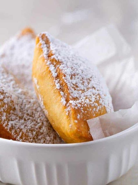 Gluten-Free Beignets Recipe (Just Like Disney World!) - Gluten-Free Baking Gluten Free Beignets, Mardi Gras Recipe, Beignet Recipe, Yeast Packet, Gf Bread, Gf Desserts, Sweet Breads, Quick Breads, Blood Type