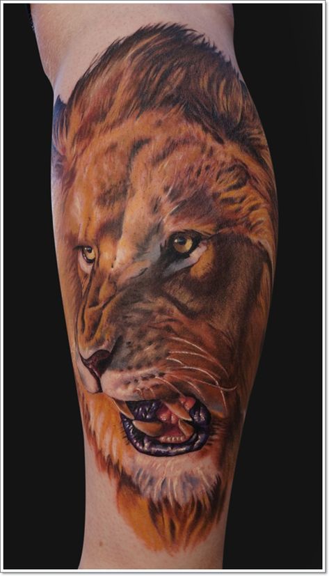 Check out these #liontattoos to see the king of the jungle unleashed! Tattoo On Calf, Traditional Tattoo Sleeves, Tiger Forearm Tattoo, Tattoo Lions, Lions Tattoo, Lion Arm Tattoo, Roaring Lion Tattoo, Finger And Hand Tattoos, Sock Tattoo