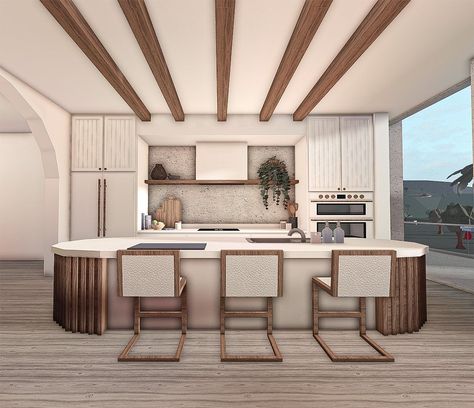 54 Best Bloxburg Kitchen Ideas Bloxburg Home Exterior Ideas, Bloxburg Mediterranean Kitchen, Kitchen Ideas Elegant, Bloxburg Ids, Bloxburg School, Bloxburg Christmas, Bloxburg Beach House, Bloxburg Kitchen Ideas, Bloxburg Interior