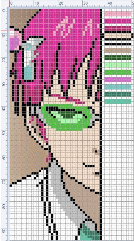 Saiki Perler Beads, Saiki K Pixel Art, Saiki K Perler Beads, Saiki K Crochet, Anime Pixel Art Minecraft, Jjk Pixel Art, Anime Alpha Pattern, Anime Pixel Art Grid, Alpha Patterns Anime