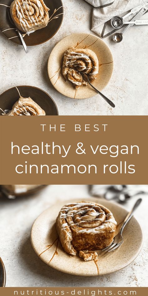 The Best Healthy Vegan Cinnamon Rolls - Nutritious Delights Cinnamon Rolls Homemade Easy, Dairy Free Cinnamon Rolls, Homemade Cinnamon Rolls Easy, Healthy Cinnamon Rolls, Cinnamon Bun Recipe, Rolls Homemade, Vegan Cinnamon Rolls, Healthy Vegan Desserts, Vegan Banana Bread