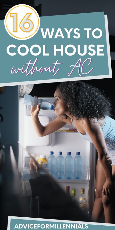 16 ways to cool house without AC Cool Your House Without Ac, How To Cool Down A Room With No Ac, Keeping House Cool During Summer, No Air Conditioning Tips, Cooling House Without Ac, Energy Saving Tips Houses, Walk Up Apartment, Bathroom Vent Fan, Hot House