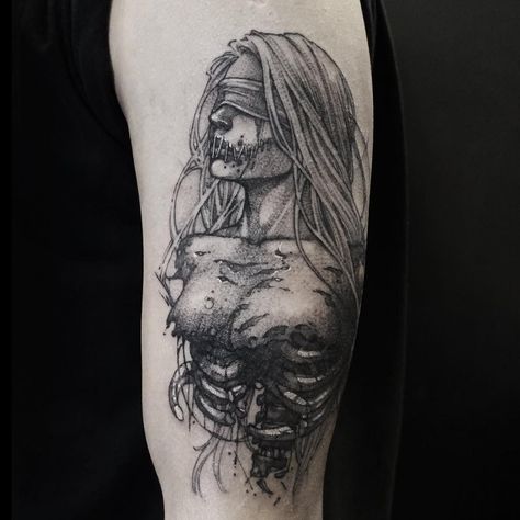 Aesthetic Tattoo Ideas, Satanic Tattoos, Left Arm Tattoos, 15 Aesthetic, New Tattoo Designs, Wicked Tattoos, Witch Tattoo, Scary Tattoos, Creepy Tattoos