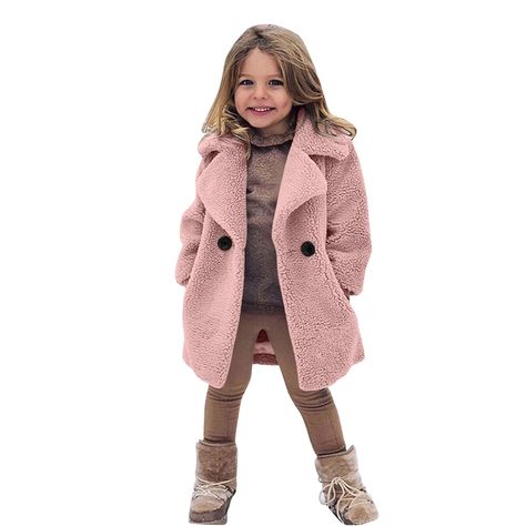 PRICES MAY VARY. 🎁✈ Fuzzy Fleece,Cotton Blend 🎉👏 Welcome to ZHICHUANG shop,we are a children's clothing shop,there are child winter jacket,coat,jumpsuis,pants set,boots shoes,support bulk purchase and express shipping,customer service is online 24 hours. 💯💖🌟 [Attention Here] - Please check our own size table to select right size(Not the Amazon Size Guide). We give detailed size information in the description on the bottom left page.Our size chart is based on standard data. If your child is Toddler Coats Girl, Girls Winter Fashion, Girls Fleece, Kids Outerwear, Kids Coats, Fleece Coat, Girl Coat, Warm Jacket, Fall Jackets