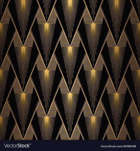 Art Deco Pattern Design, Black And Gold Background, Gold Art Deco Pattern, Art Deco Design Graphics, Art Deco Motifs, Gold And Black Background, Art Deco Lines, Motif Art Deco, Bar Interior Design