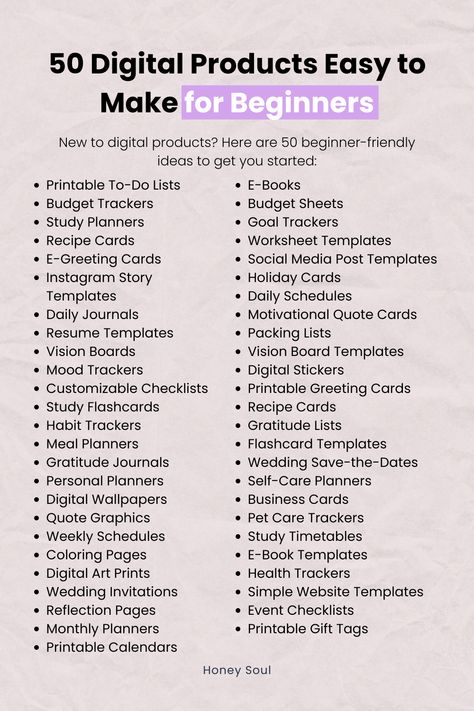 Are you new to selling digital products? Here are 50 beginner-friendly digital product ideas to help you get started. From templates to planners, these are easy to make and can generate steady income online. Start creating and selling today!" #BeginnerFriendly #DigitalProducts #PassiveIncomeIdeas #OnlineSelling #MakeMoneyOnline #EasyToCreateProducts #DigitalProductsToSell Online Digital Business, How To Sell Canva Templates, Digital Products To Sell 2024, Art Business Ideas Products, Small Buissnes Ideas Creative, Digital Files To Sell On Etsy, Selling Canva Templates On Etsy, How To Create A Digital Planner, Canva Digital Product Ideas