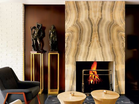 A chic sitting area at the Portrait Firenze hotel, which opened last year. Transitional Fireplace, Transitional Decor Bathroom, Natural Stone Fireplaces, Transitional Farmhouse, Transitional Furniture, Marble Fireplace, Transitional Living, Transitional Modern, Transitional Living Rooms