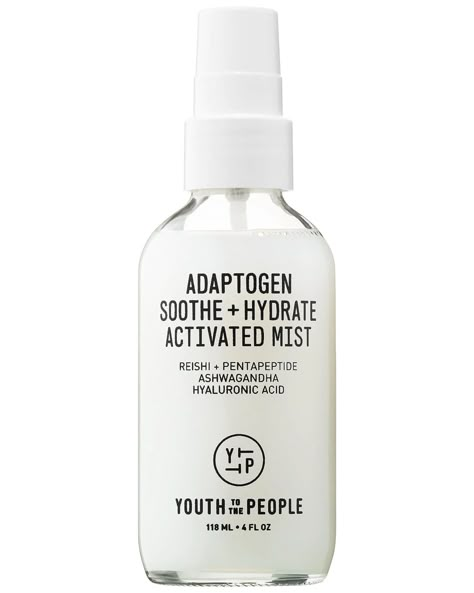 Youth to the People Adaptogen Soothe + Hydrate Activated Mist Face Mist Aesthetic, Youth To The People Skincare, Best Face Mist, Makeup Collage, Skincare Wishlist, Youth To The People, Exfoliating Face Scrub, Skin Tonic, Hydrating Mist