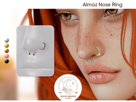 Almaz Nose Ring | Patreon Praline Sims Piercings, Nose Ring Cc Sims 4, Sims4 Cc Piercings, Sims 4 Cc Septum Piercing, Sims4 Jewelry Cc, Sims 4 Nose Piercing Cc, Sims4 Cc Piercing, Sims 4 Cc Piercings Nose, Sims 4 Piercing Cc