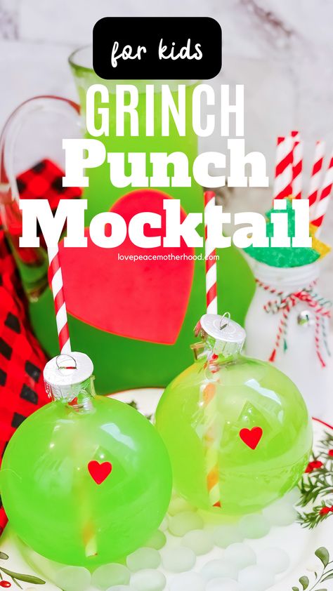 The holiday season is all about creating magical moments for kids and what better way to do that than with a Grinch Punch Mocktail designed just for them! This festive and Christmas drink for kids is bursting with colorful flavors Christmas Punch For Kids, Grinch Board, Punch For Kids, Punch Mocktail, Punch Recipes For Kids, Grinch Drink, Grinch Punch, Easy Mocktails, Grinch Party