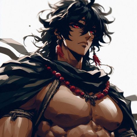 Monster Man Character Design, Bulky Character Design Male, Anime Strong Man, Dullahan Oc, Muscular Male Character Design, Murim Character Designs, Witcher Oc Male, Male Character Design Black Hair, Desert Barbarian