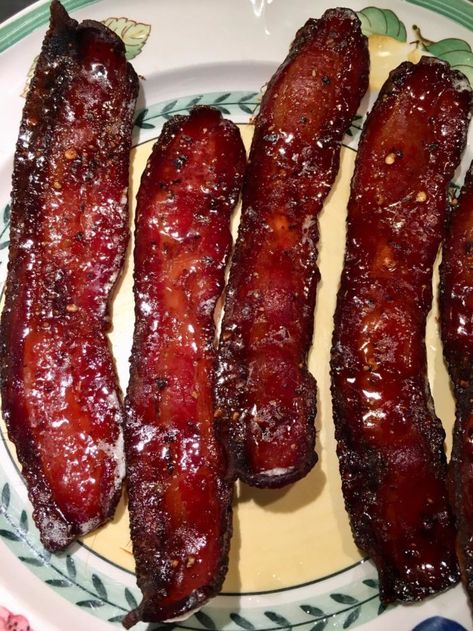 How To Make Candied Bacon, Meat Orderves, Billionaire Bacon Recipe, Billionaire Bacon, Unique Bacon Recipes, Millionaire Bacon, Candied Bacon Recipe, Bacon Appetizers, Bacon Recipe