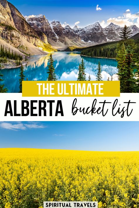 An epic Alberta bucket list, including 45 MUST things to do in Alberta, Canada. Written by a local from Edmonton, covering everything from the Rocky Mountains to the Great Prairies. | Alberta road trip | canada bucket list | alberta photography spots | alberta travel | calgary | banff | jasper #alberta #canada Alberta Photography, Canada Bucket List, Alberta Canada Travel, Travel Alberta, Jasper Alberta, Alberta Travel, Canada Vacation, Dinosaur Fossil, Canada Travel Guide