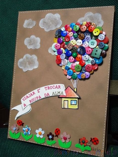 Book Cover Decoration Ideas, Book Cover Decoration, Cover Decoration Ideas, Smash Book Cover, Card With Buttons, Scrapbook Cover, Cover Ideas, Crafts With Pictures, Button Art