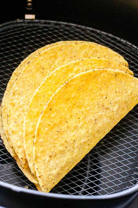 Taco Shells in Air Fryer Airfry Taco Shells, Crispy Taco Shells In Air Fryer, Air Fry Taco Shells, Taco Shells In Air Fryer, Texas Meals, How To Warm Tortillas, Baked Taco Shells, Corn Taco Shells, Taco Shell Recipe