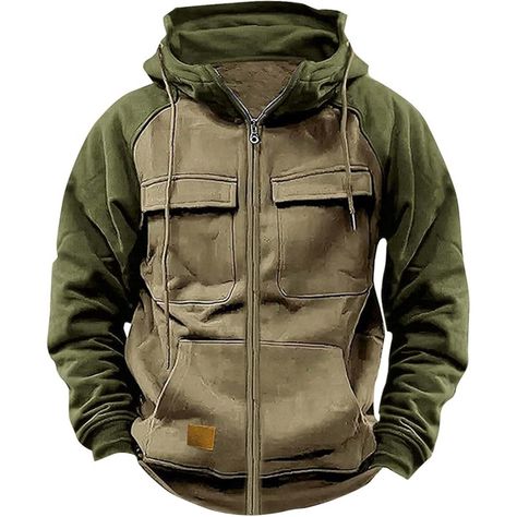 Tactical Hoodie, Leather Sweater, Hoodie Full Zip, Youth Sports, Hoodies Mens, Autumn Fashion Casual, Men Model, Loose Outfit, Mens Hooded