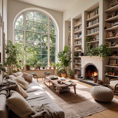 France House Aesthetic Interior, Restored Old Homes, Japanese French Interior Design, Home Library Cozy Reading Chairs, Old Money Cottage Core House, New England Style Home Interior, French Country Interior Design Living Room, Living Room Big Luxury, High Roof Ceiling Design