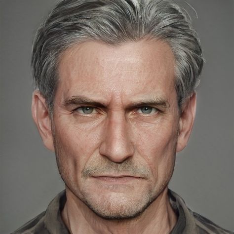 Character Breeder, Artbreeder Portraits, Art Breeder, Dystopian Novels, Jewish Men, Short Grey Hair, Digital Portrait Art, Face Characters, Fantasy Images