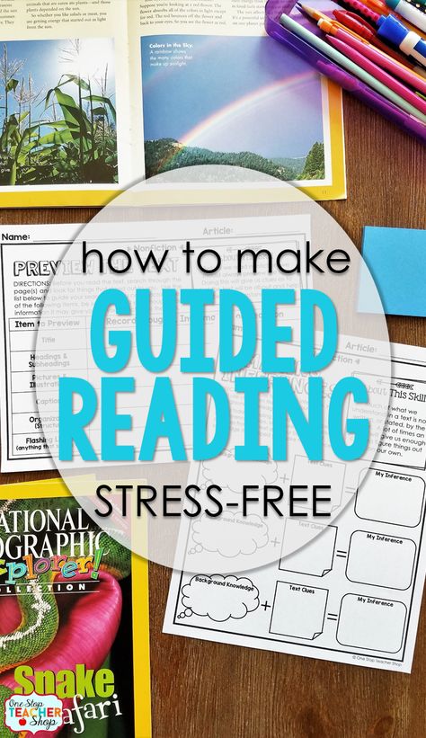 Guided Reading shouldn't be stressful! Using fiction and nonfiction activities that can be paired with any text made guided reading groups a breeze. Independent reading time, too. Guided Reading Organization, Nonfiction Activities, Guided Reading Activities, Guided Reading Kindergarten, Guided Reading Lessons, Small Group Reading, Guided Reading Groups, Third Grade Reading, 5th Grade Reading