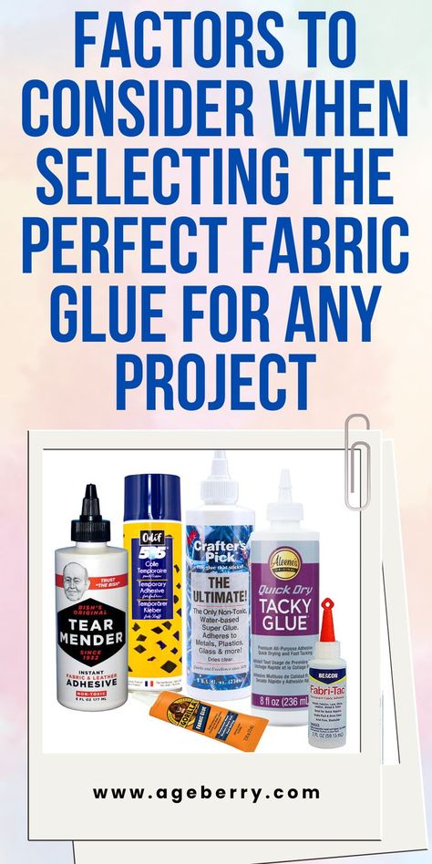 Learn about the top factors to consider when selecting the best fabric glue for all your sewing projects. Explore the different types of fabric glue available on the market and find out which one suits your needs best. Discover how to choose the right adhesive based on the fabric type, application method, longevity, and more. With this comprehensive guide, you'll be able to make informed decisions when it comes to sticking fabrics together for a professional-looking finish. Best Fabric Glue, Best Glue, Fabric Glue, Super Glue, Sewing For Beginners, Sewing For Kids, Choose The Right, Sewing Hacks, Different Types