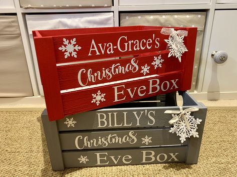 Christmas Eve boxes ❤️ Bathtub Gifts, Christmas Crate, Christmas Eve Crate, Day Before Christmas, Wooden Christmas Eve Box, Newborn Gift Basket, Personalised Christmas Eve Box, Family Box, Christmas Eve Traditions