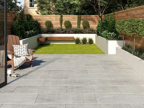 Outdoor Tile Patio, Porcelain Slab, Garden Tiles, Back Garden Design, Garden Paving, Patio Tiles, Patio Garden Design, Modern Garden Design, Modern Backyard