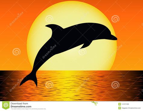 Dolphin Silhouette Stock Image - Image: 27134511 Bird Silhouette Art, Dolphin Silhouette, Cute Silhouette, Paint Christmas, Landscape Painting Tutorial, Silhouette Drawing, Christmas Paintings On Canvas, Watercolor Beginner, Artsy Design