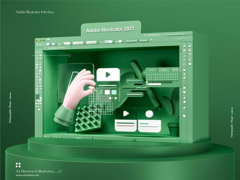 Adobe Illustrator 3D interface on Behance 3d Board Design, Illustrator 3d, Animation Software, Anime Designs, Animation Tutorial, Graphic Design Background Templates, Box Packaging Design, 3d Artwork, Packaging Labels Design