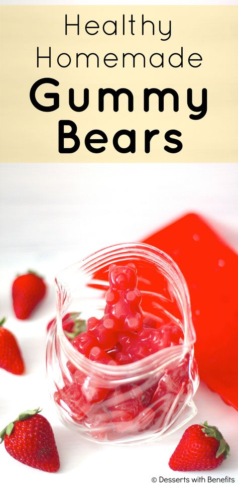 Healthy Homemade Gummy Bears (fat free, sugar free, low carb) - Healthy Dessert Recipes at Desserts with Benefits Fruit Snacks Homemade, Snacks Homemade, Homemade Gummy Bears, Artificial Food, Sugar Free Low Carb, Dessert Bar, Fruit Snacks, Healthy Homemade, Healthy Dessert Recipes