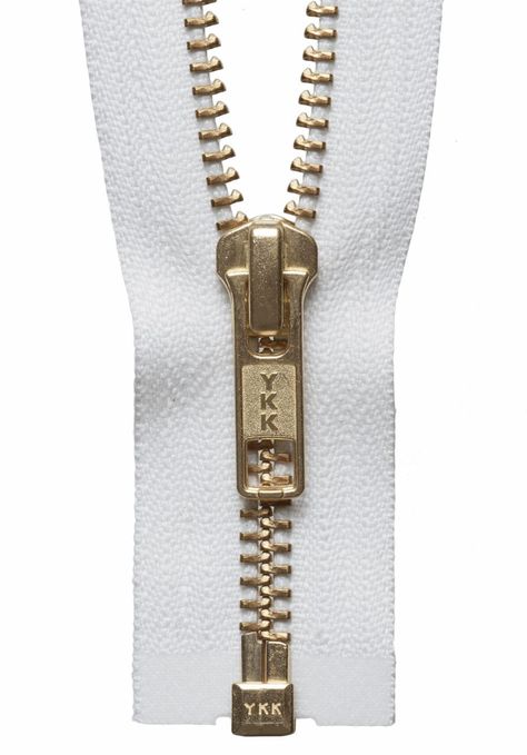 YKK BRASS METAL OPEN END ZIPPER #5 Zip CHAIN CHOOSE FROM 6 COLOURS & 11 SIZES - ThreadandTrimmings Curtain Lining Fabric, Sewing Machine Brands, Interfacing Sewing, Metal Dress, Sewing Pattern Shop, Burda Patterns, Gold Teeth, Tilly And The Buttons, Lined Curtains