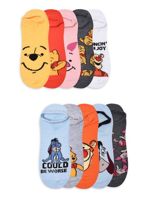 Arrives by Thu, Feb 8 Buy Disney Womens Winnie the Pooh Graphic Super No Show Socks, 10-Pack, Sizes 4-10 at Walmart.com Disney Socks, Disney Clothing, Feb 8, Liner Socks, No Show Socks, Disney Outfits, Clothing Ideas, Socks Women, Hosiery