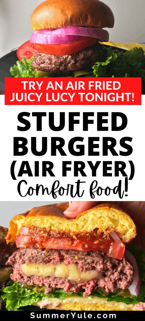 Burgers Air Fryer, Air Fryer Hamburgers Patties, Cooking Burgers In Air Fryer, Air Fryer Stuffed Burgers, Air Fryer Hamburgers, Air Fryer Cheese Burgers, Air Fryer Burgers, Air Fryer Hamburgers Burger Recipes, Cheese Burgers In Air Fryer