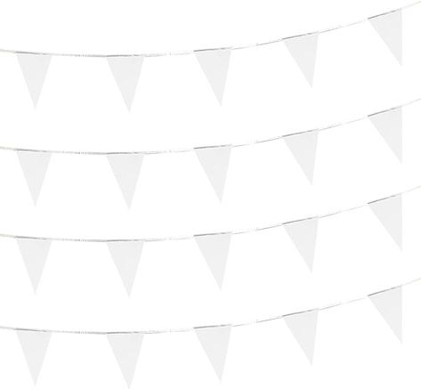 Amazon.com: AuTop 100 Feet Solid White Pennant Banner Flags String Triangle Bunting Flags,Decorations for Grand Opening,Birthday Party,Festival Celebration : Home & Kitchen Room Flags, White Bunting, 60th Birthday Banner, Triangle Bunting, Banner Decor, Pennant Flags, Pennant Banner, White Flag, Bunting Flags