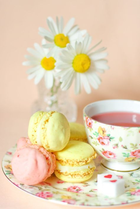 Kue Macaroon, Cupcakes Decorados, A Cup Of Tea, My Cup Of Tea, Pink Lemonade, Pretty Pastel, Cup Of Tea, Macaroons, High Tea