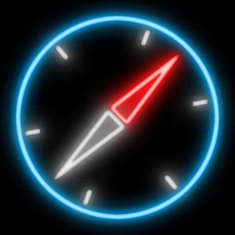 Cyberpunk App Icon, Car App Icon, Instagram Glowing Logo, Neon Widgets, Safari Logo, Safari Icon, Neon Icons, Car App, App Logos