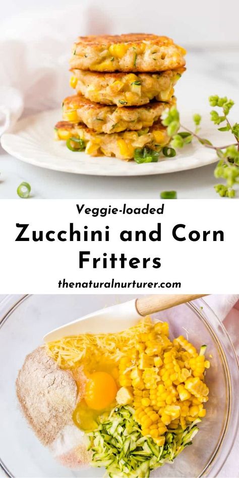 Zucchini And Corn Fritters, Zucchini Corn Fritters, Corn Fritter Recipes, Veggie Fritters, Hospital Food, Zucchini Corn, Corn Fritters, Summer Veggies, Fritter Recipes