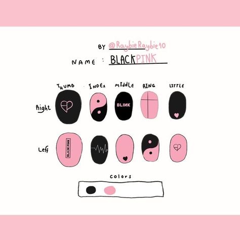 Blackpink Nail Art Design, Blackpink Inspired Nail Art, Black Pink Nails Designs Kpop, Black Pink Inspired Nails, Kpop Nail Art Blackpink, Blackpink Nails Ideas, K Pop Nails Blackpink, Almond Nails Designs Korean, Blackpink Nails Designs Kpop